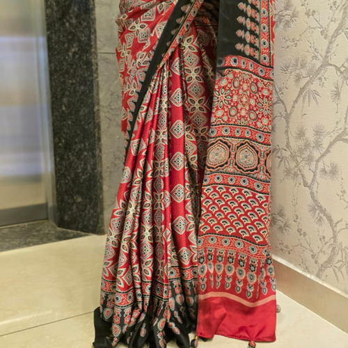 Ajrakh Print Saree
